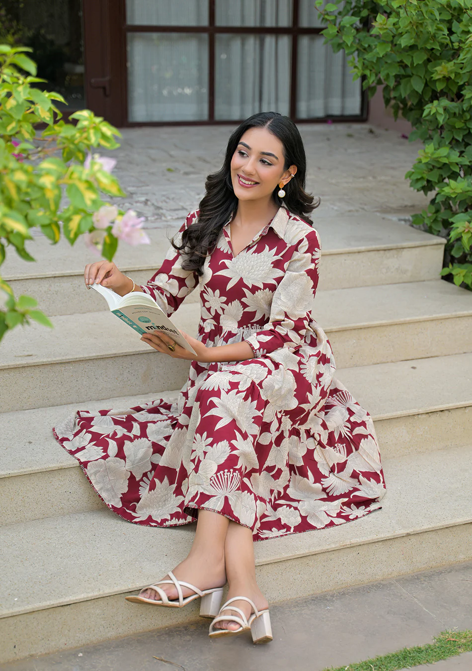 Aravalii Crimson Botanica Dress - Image 11