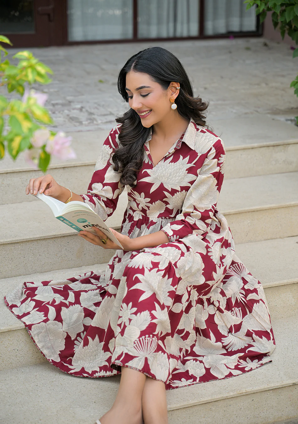 Aravalii Crimson Botanica Dress - Image 12