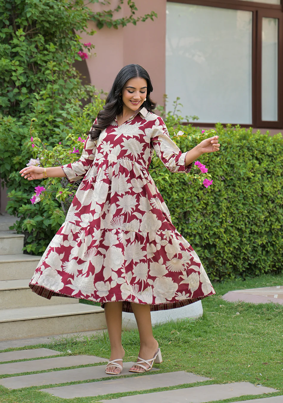 Aravalii Crimson Botanica Dress - Image 3