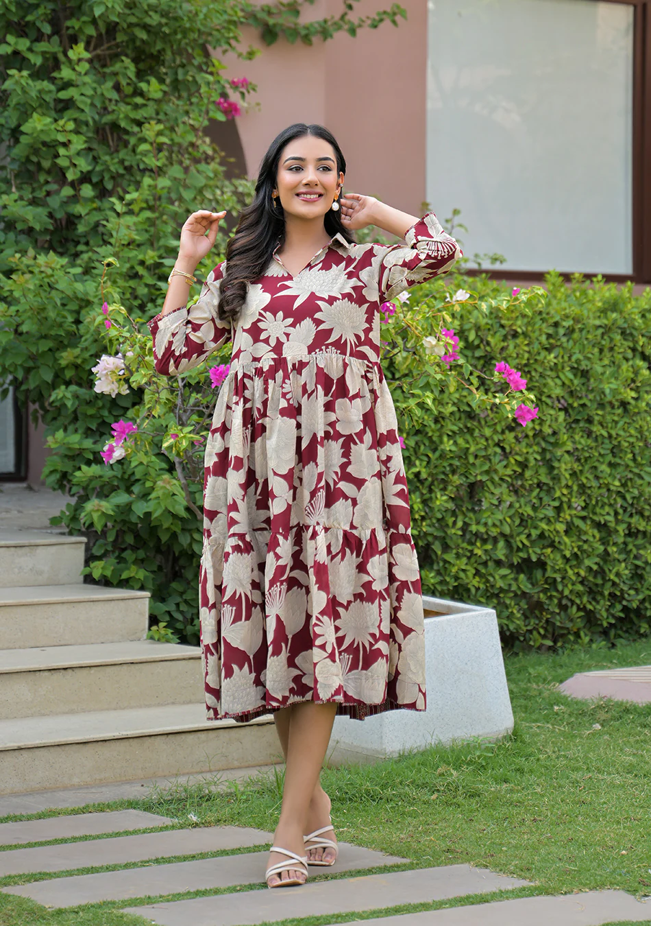 Aravalii Crimson Botanica Dress - Image 4