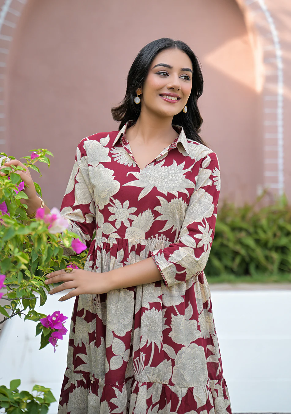 Aravalii Crimson Botanica Dress - Image 8
