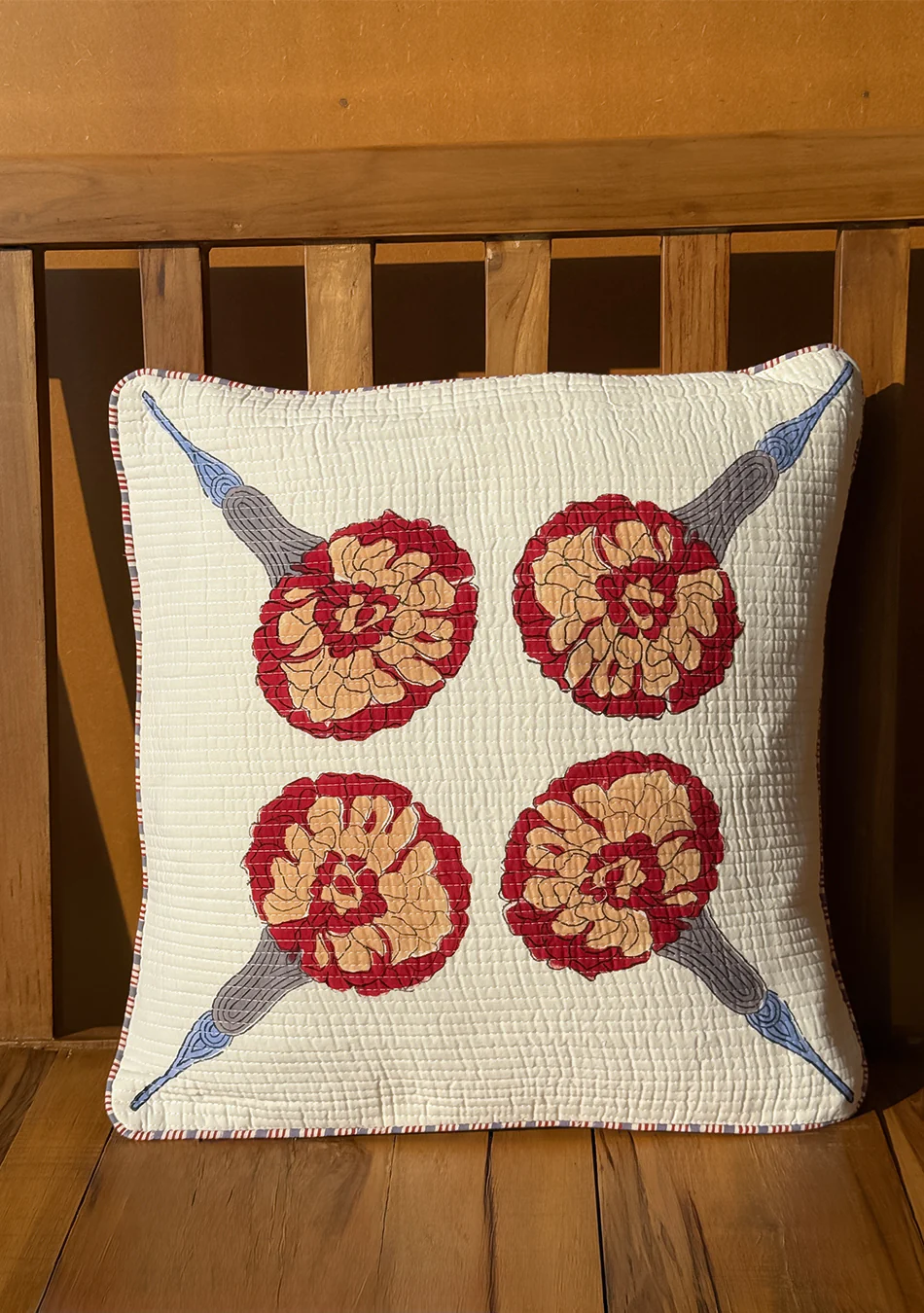 Red Dandelions Cushion Cover - Image 4