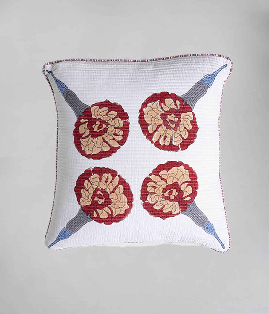 Red Dandelions Cushion Cover - Image 7
