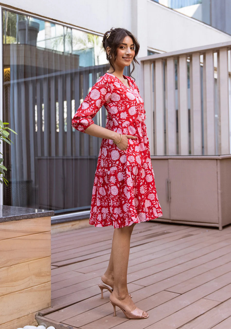 Aravalii Scarlet Fleur Dress