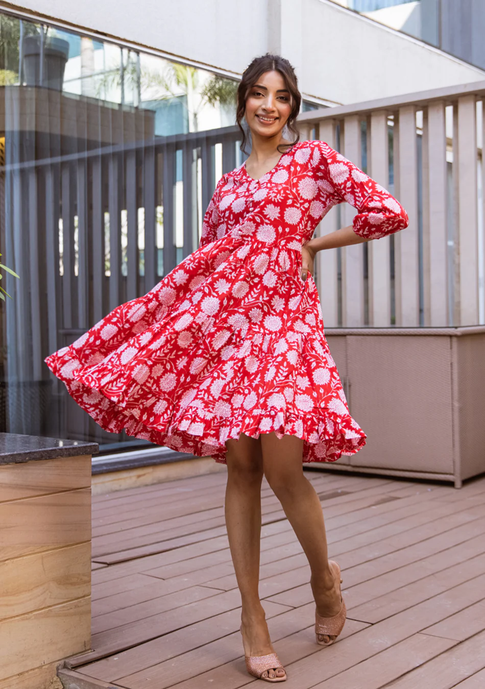 Aravalii Scarlet Fleur Dress - Image 2