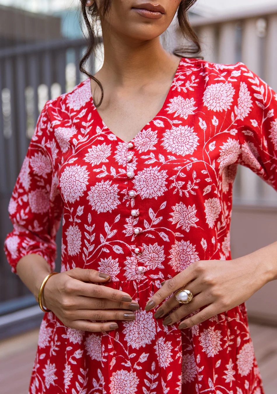Aravalii Scarlet Fleur Dress - Image 3
