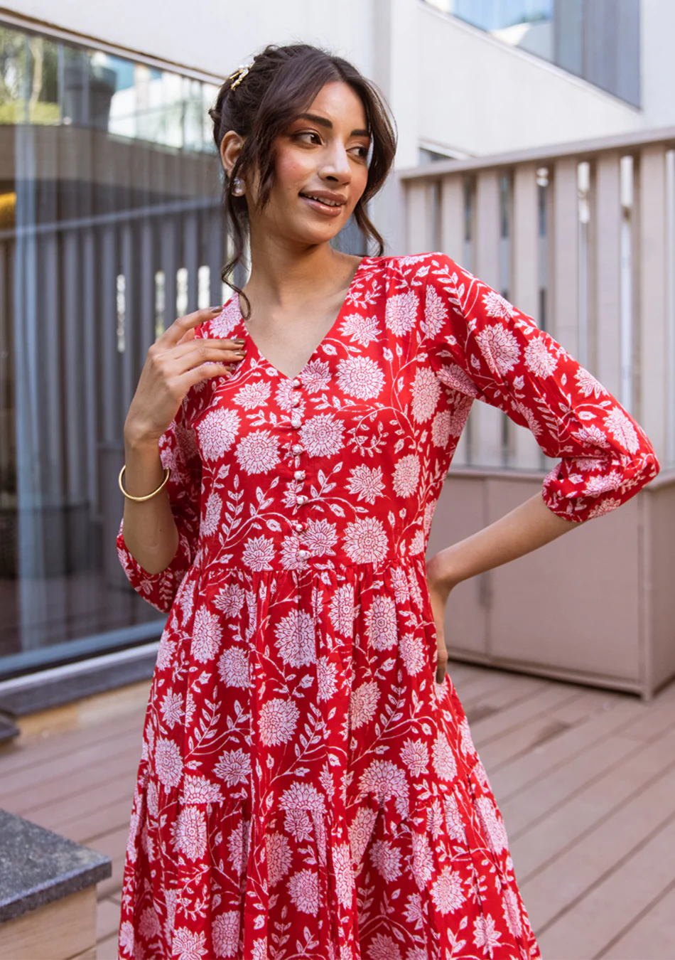 Aravalii Scarlet Fleur Dress - Image 4