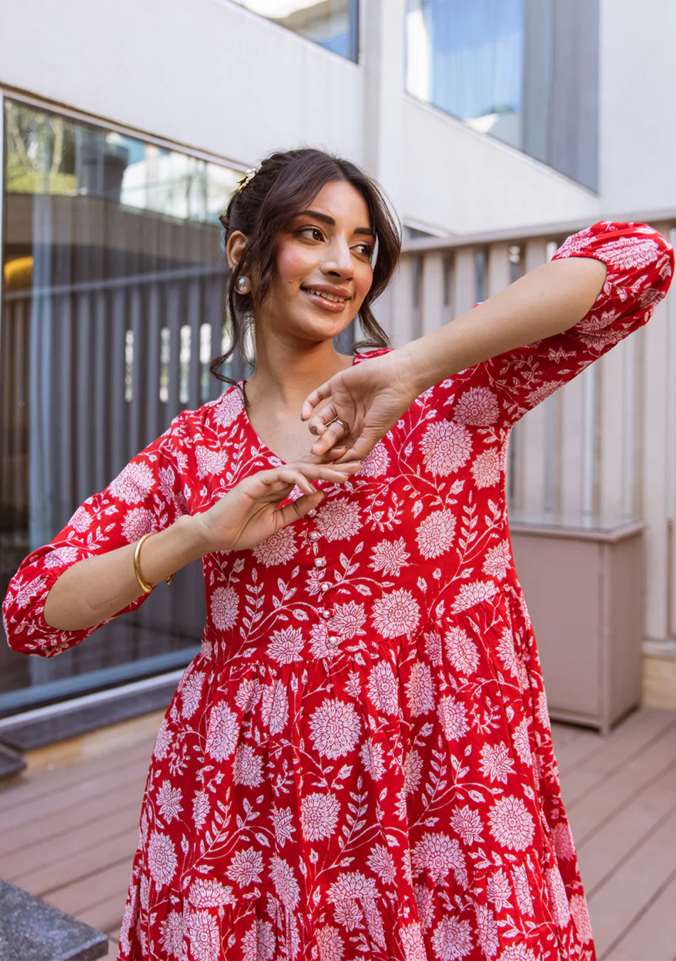 Aravalii Scarlet Fleur Dress - Image 5