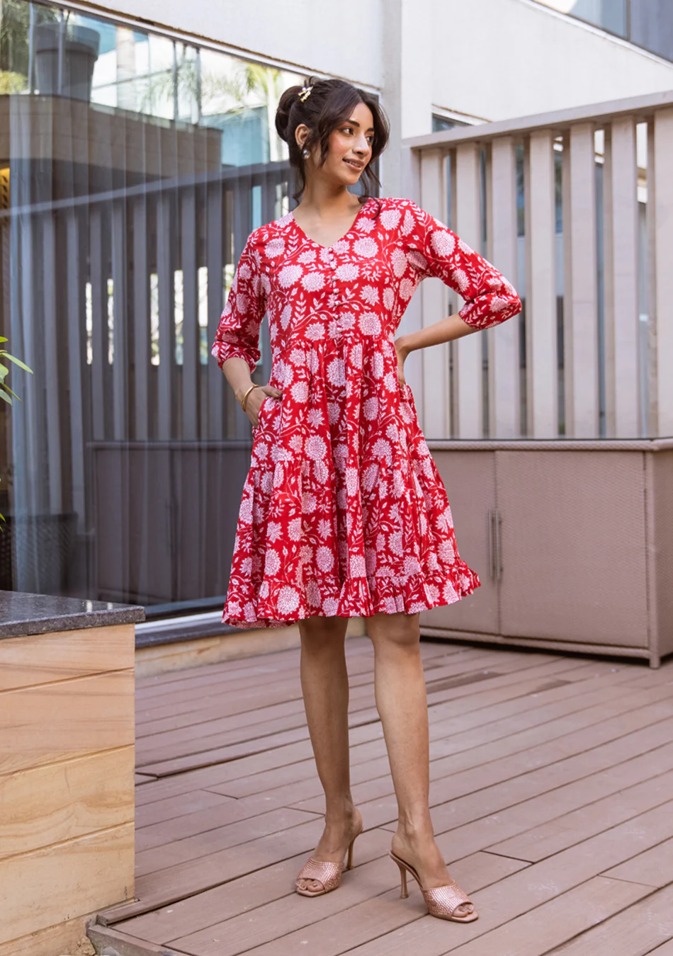 Aravalii Scarlet Fleur Dress - Image 6
