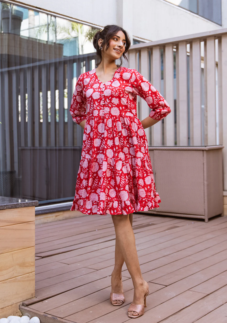 Aravalii Scarlet Fleur Dress - Image 8