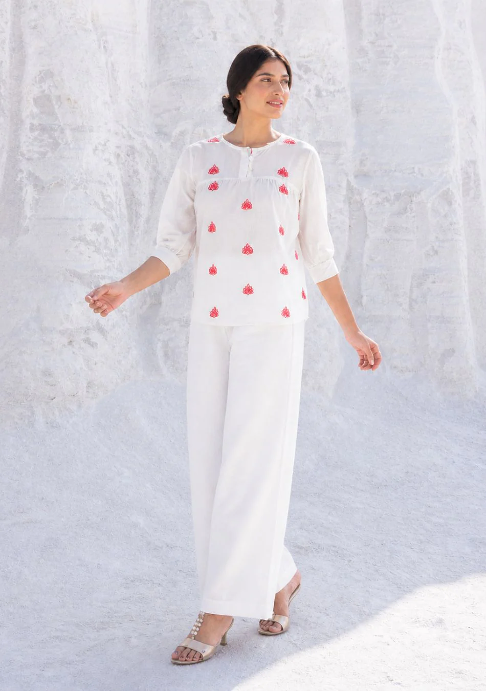 Red Floral Pop Top - Image 4