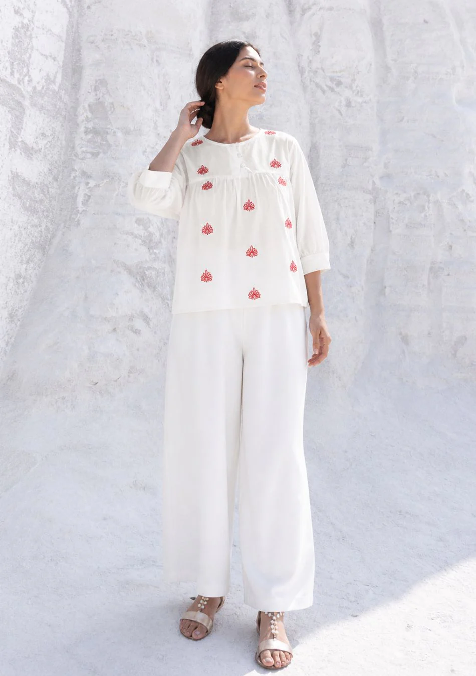 Red Floral Pop Top - Image 5