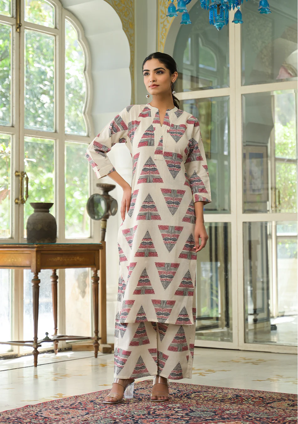 Red Tribal Print Co-ord Set - Image 4