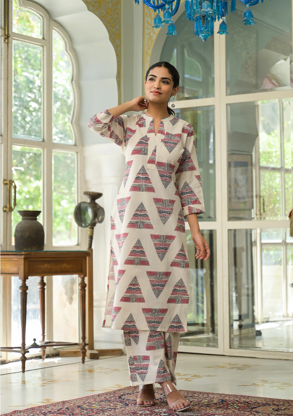 Red Tribal Print Co-ord Set - Image 5