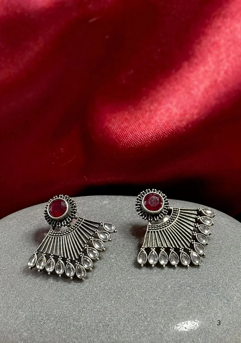 Red Whispering Wind Studs - Image 2