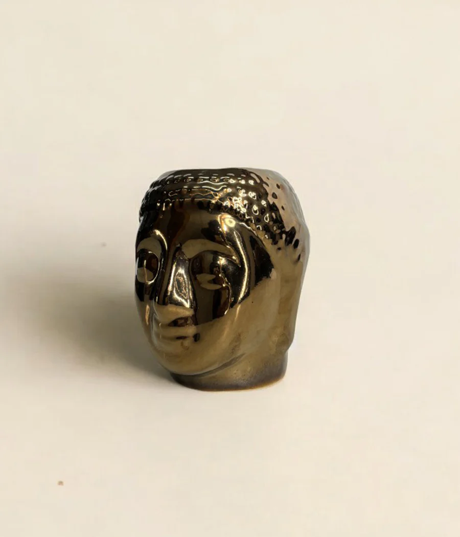Resting Buddha Face Ceramic Pot - Image 3