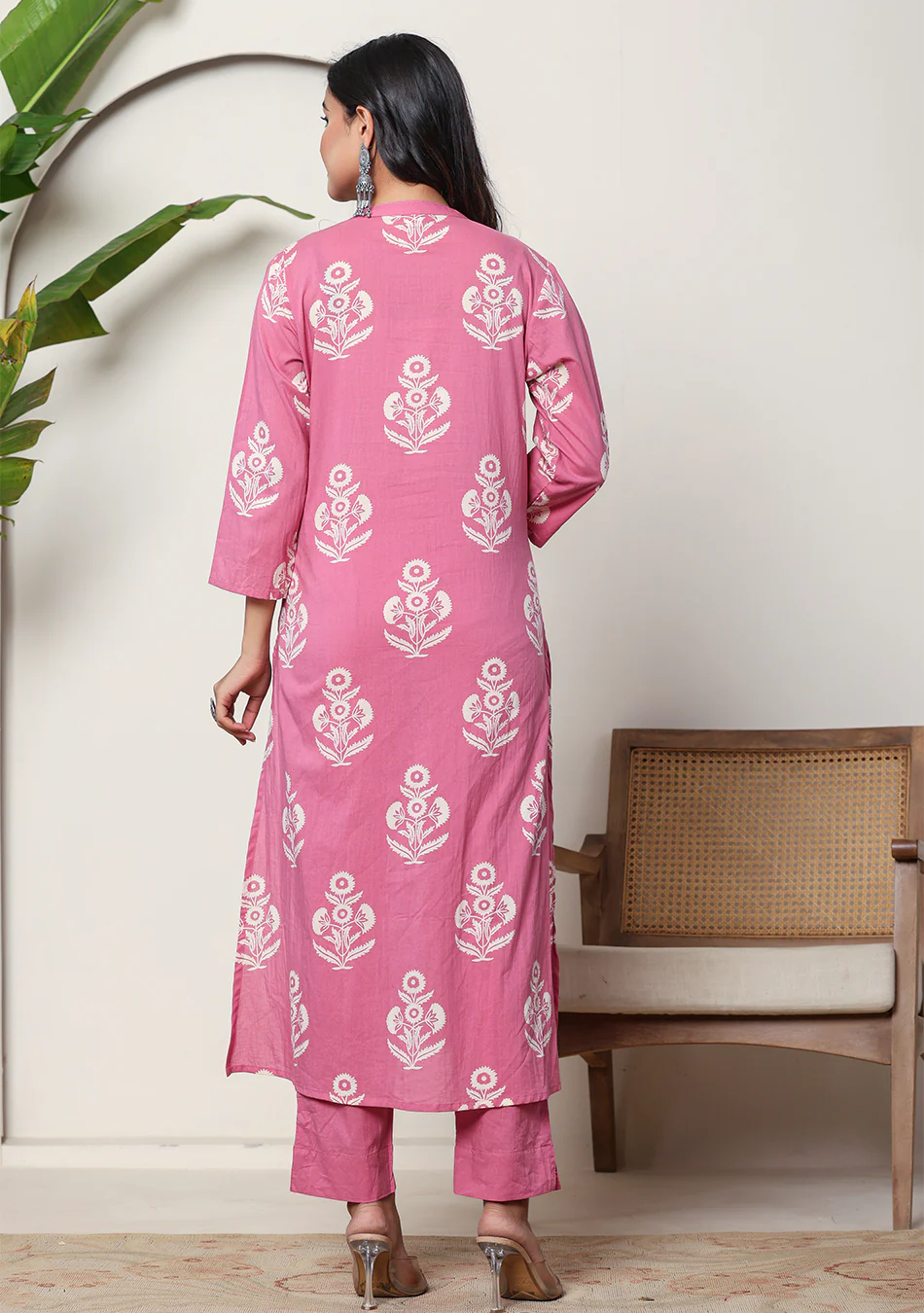 Rose Printed Suit Set with Dupatta - Image 15