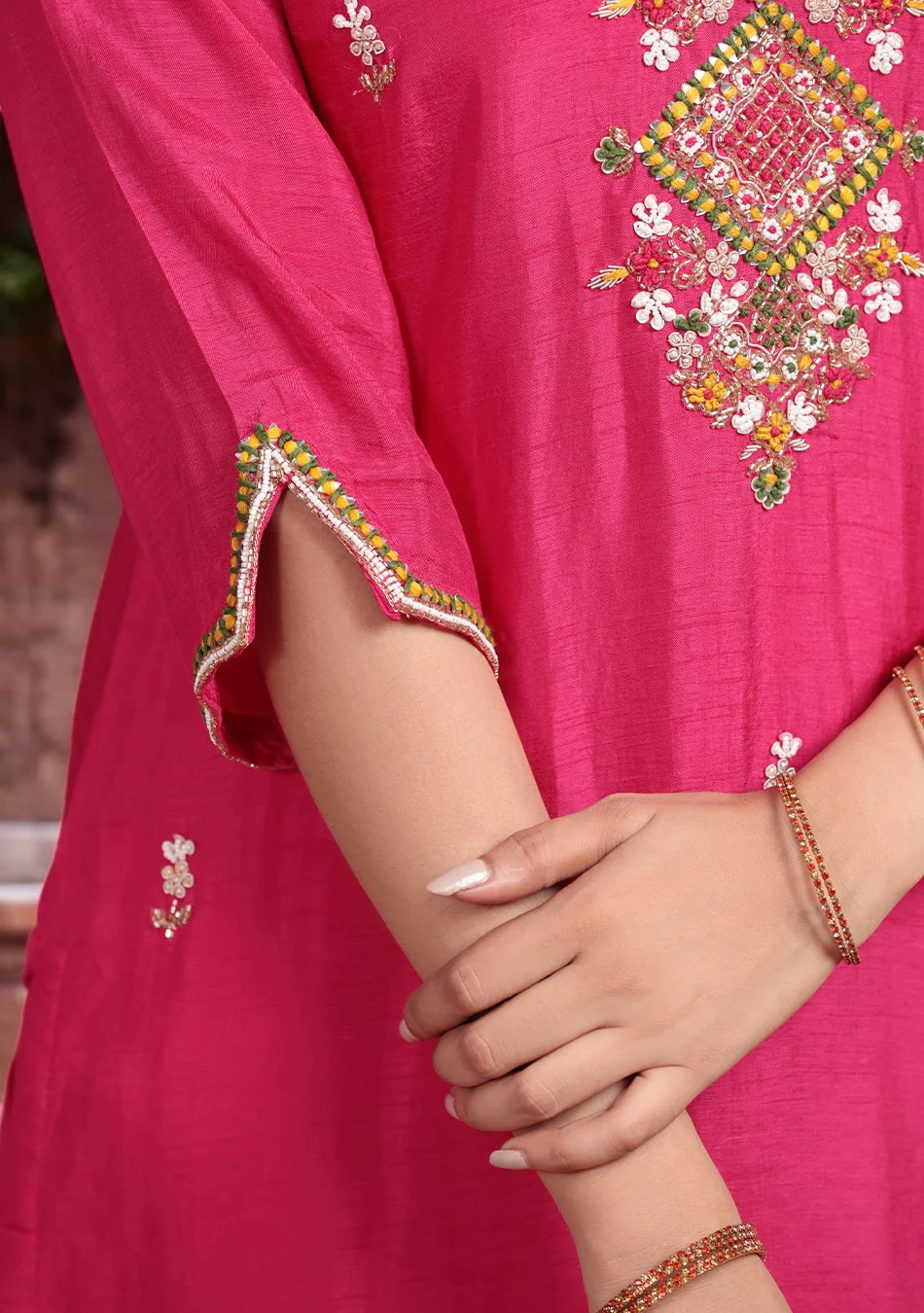 Rose Radiance Embroidered Suit Set - Image 5