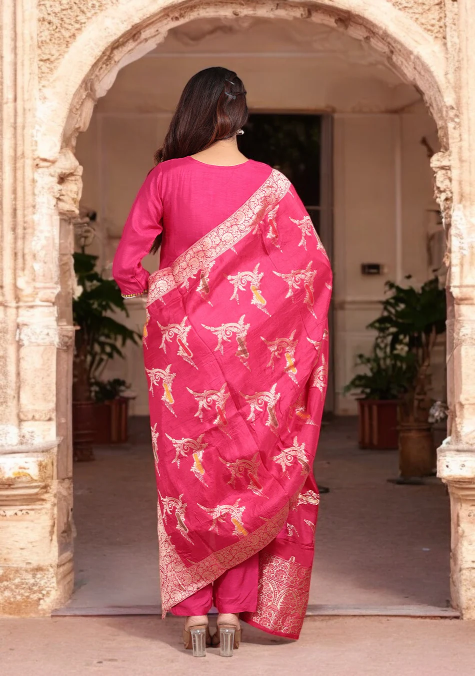Rose Radiance Embroidered Suit Set - Image 6