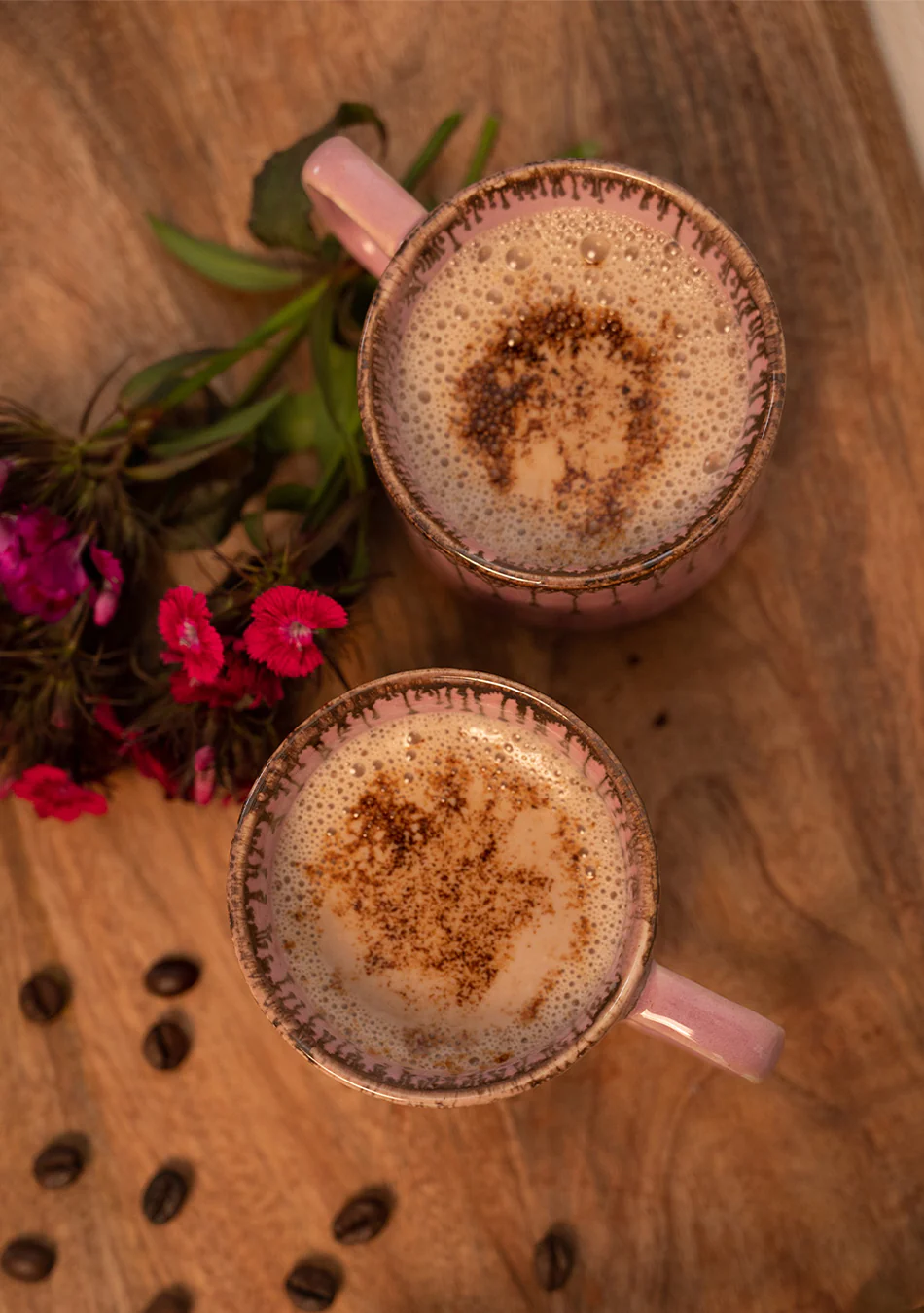 Rosy Finch Pink Ceramic Mugs Set - Handcrafted - Image 3