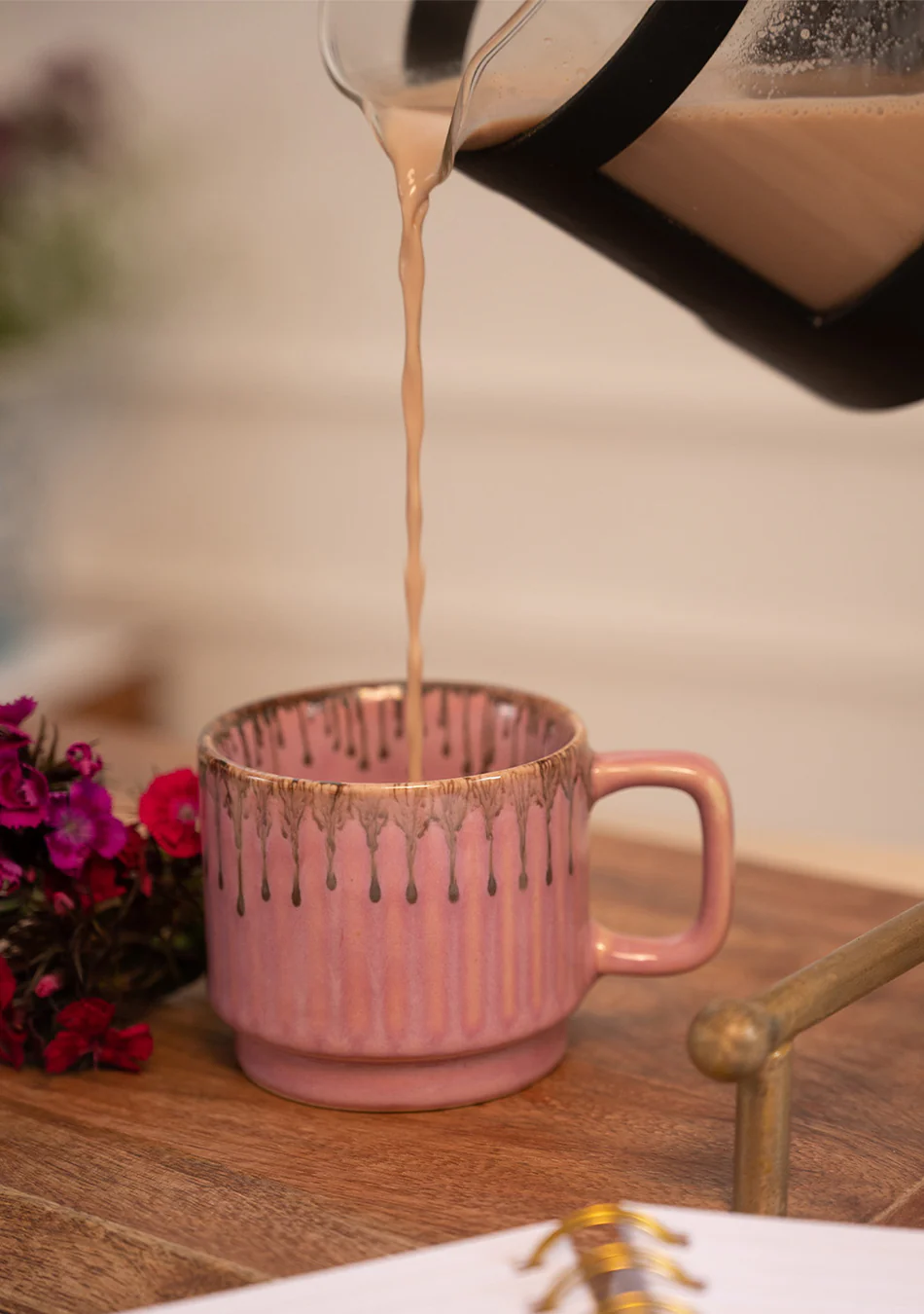 Rosy Finch Pink Ceramic Mugs Set - Handcrafted - Image 4