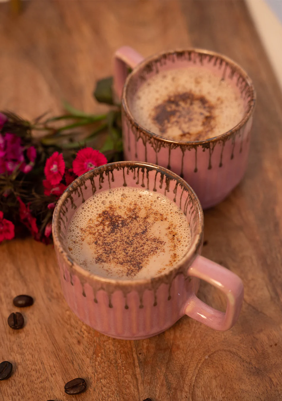 Rosy Finch Pink Ceramic Mugs Set - Handcrafted - Image 5
