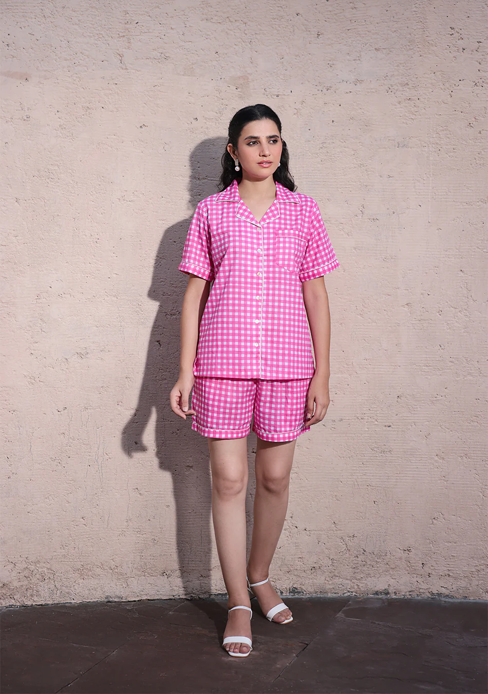Rosy Grid Night Suit - Image 3