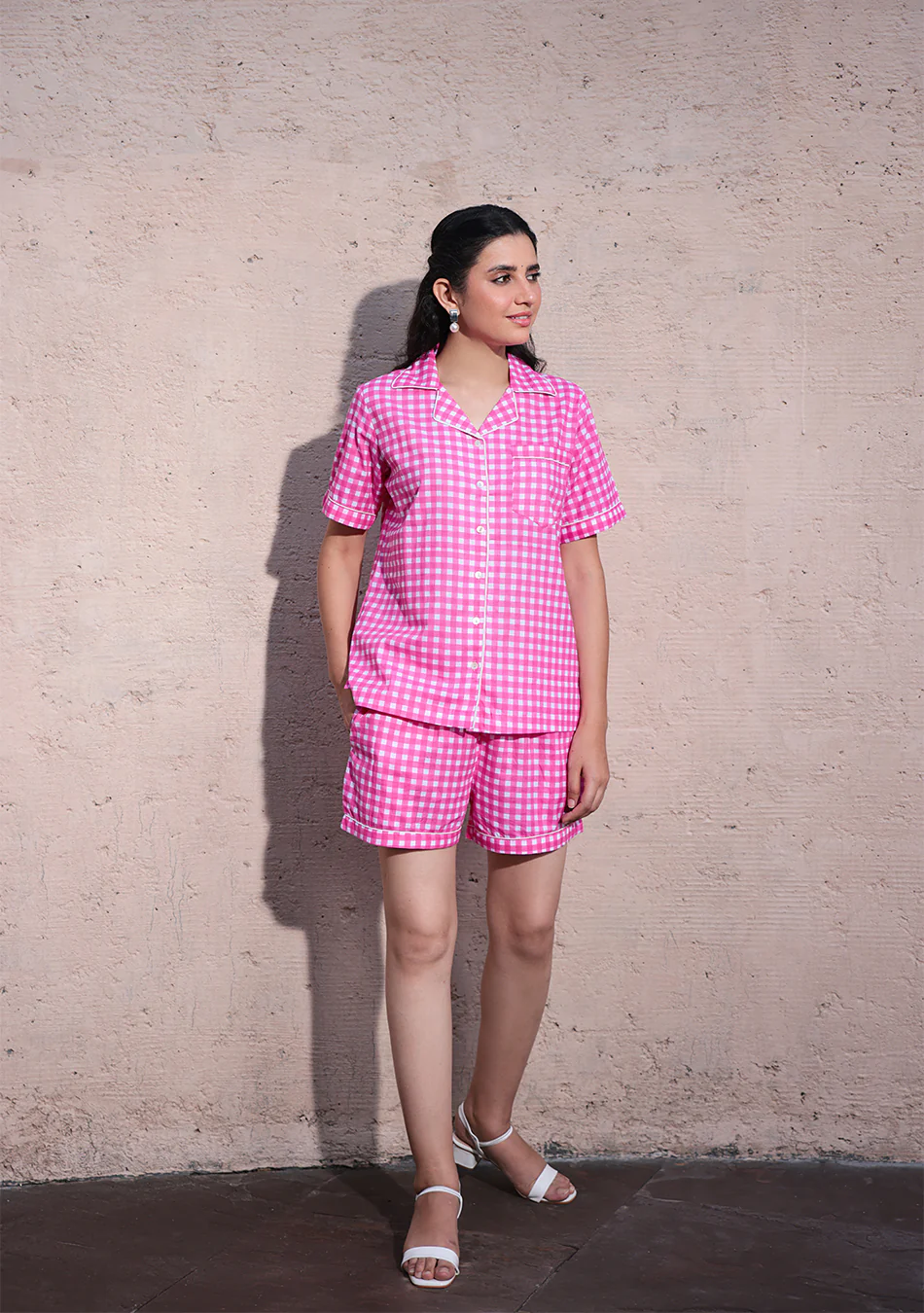 Rosy Grid Night Suit - Image 4