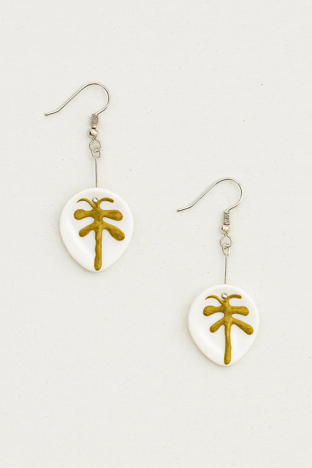 Round Palm Leaf Earrings - Image 4
