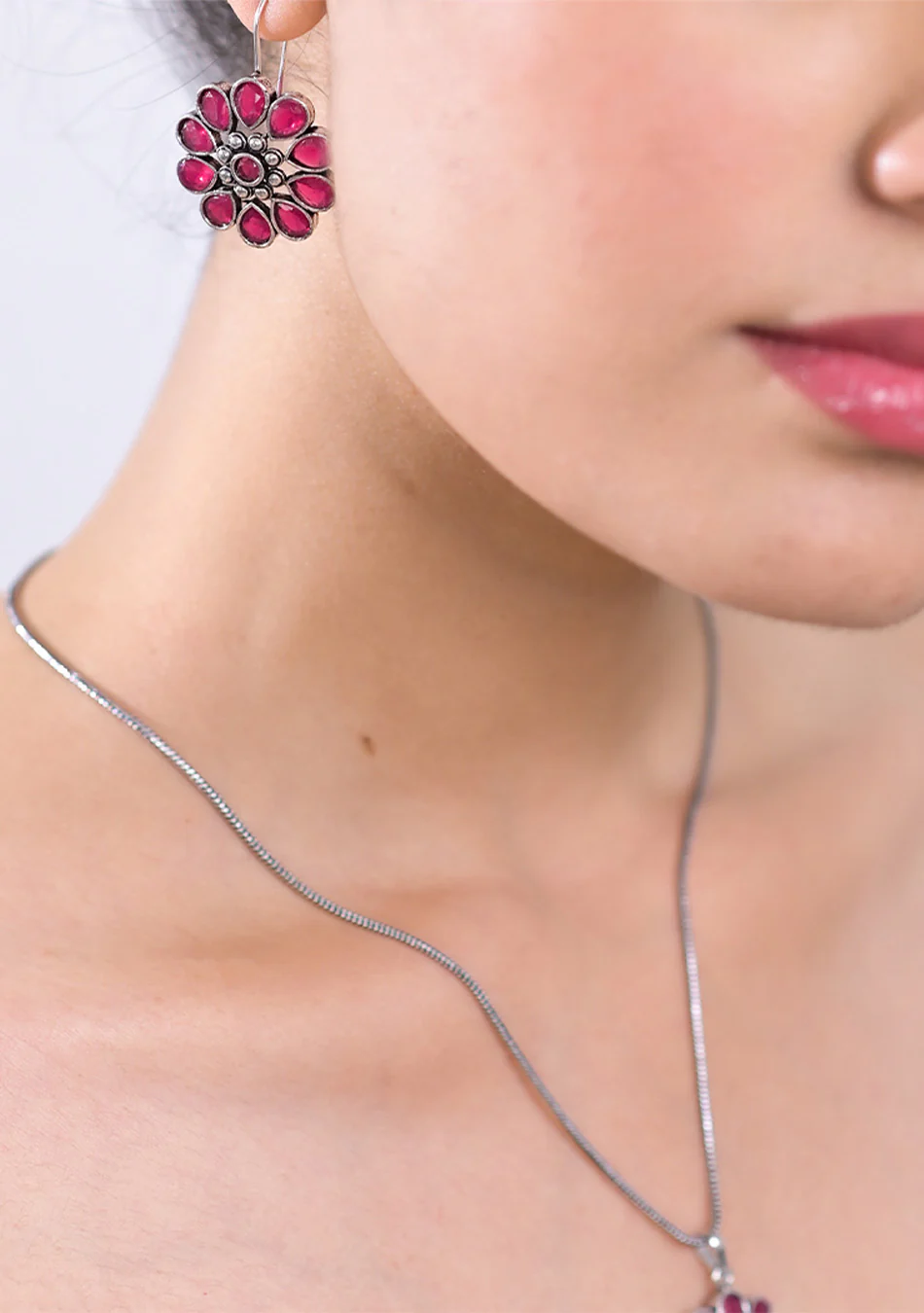 Ruby Blossom Pendant Set - Image 10