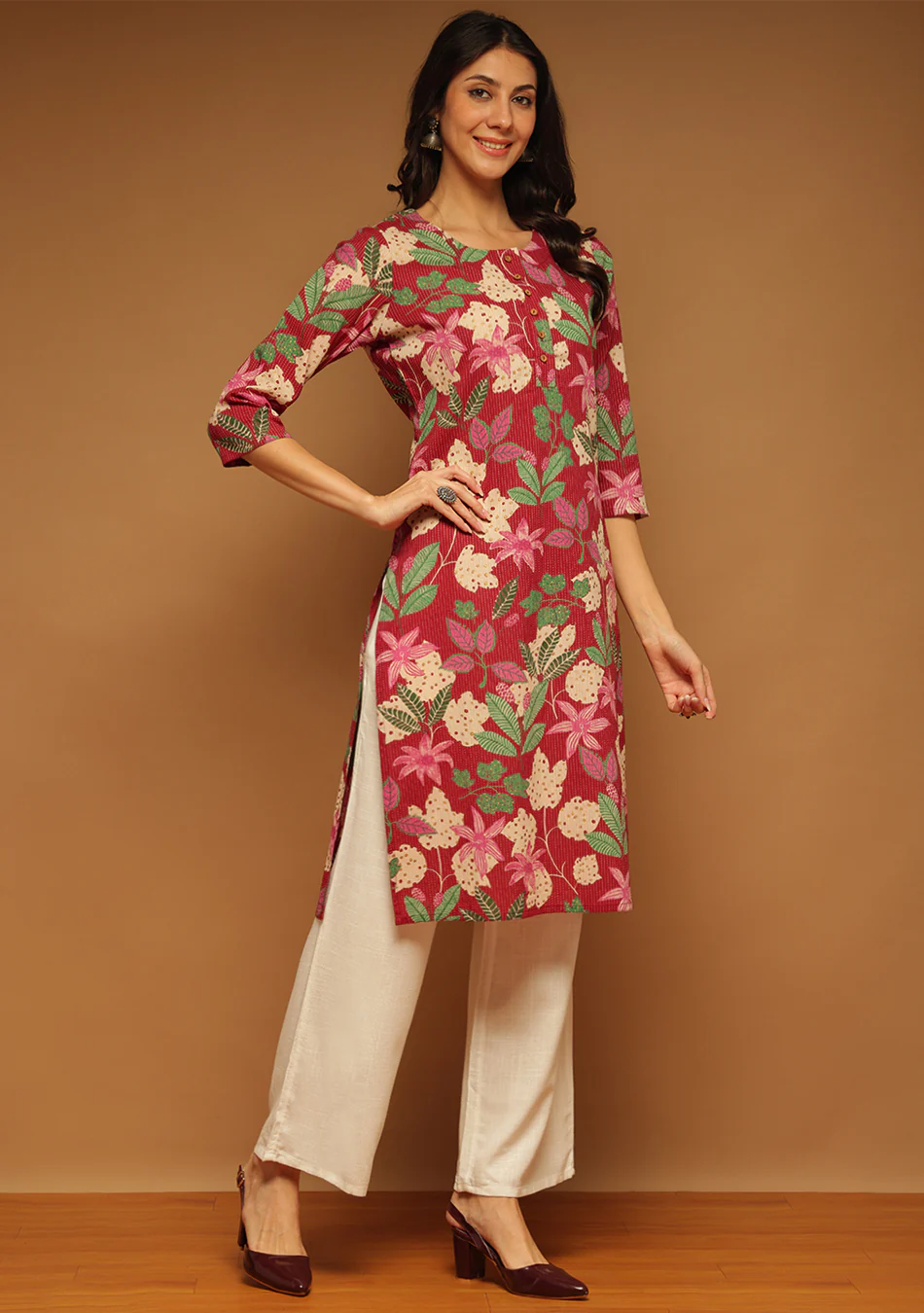 Ruby Petal Charm Kurta - Image 2