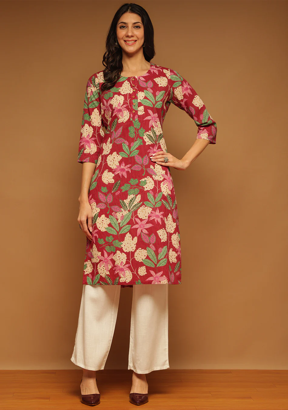Ruby Petal Charm Kurta - Image 3