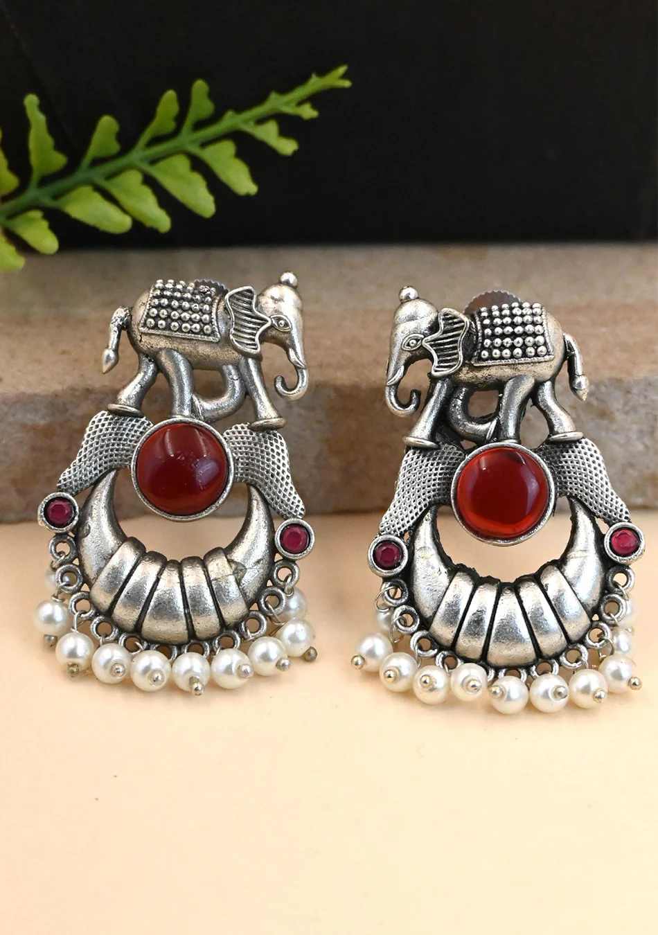 Ruby Tusker Stud Earrings - Image 2