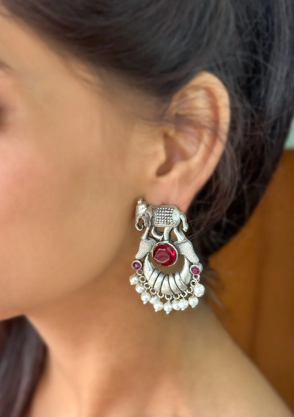 Ruby Tusker Stud Earrings - Image 5