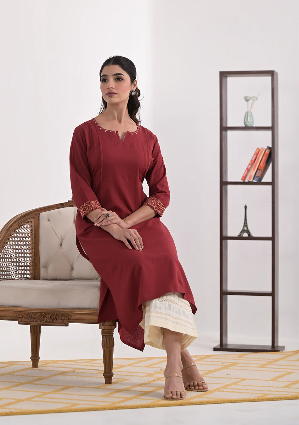 Aravalii Sienna Kalamkari Kurta - Image 3