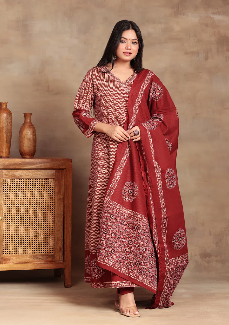 Aravalii Zariya Rust Anarkali Set