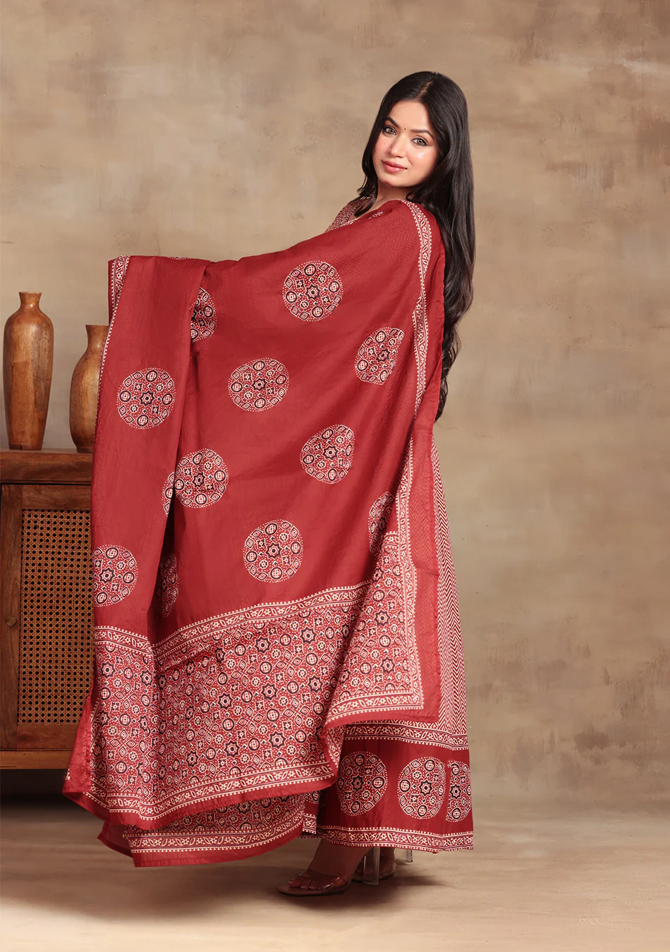 Aravalii Zariya Rust Anarkali Set - Image 5
