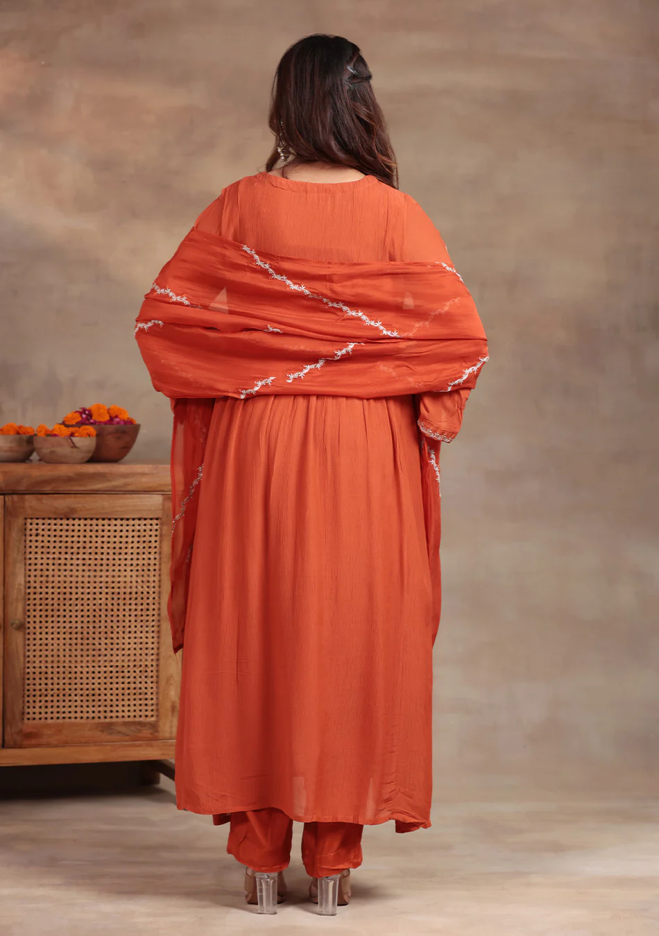 Rustic Pearl Embroidered Suit Set - Image 4