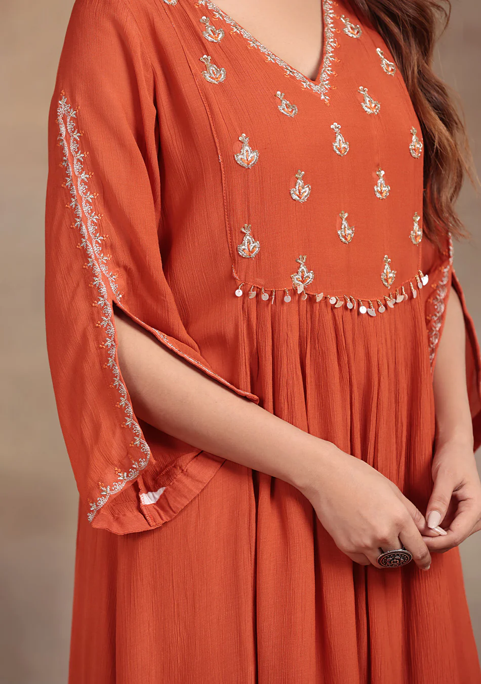 Rustic Pearl Embroidered Suit Set - Image 6