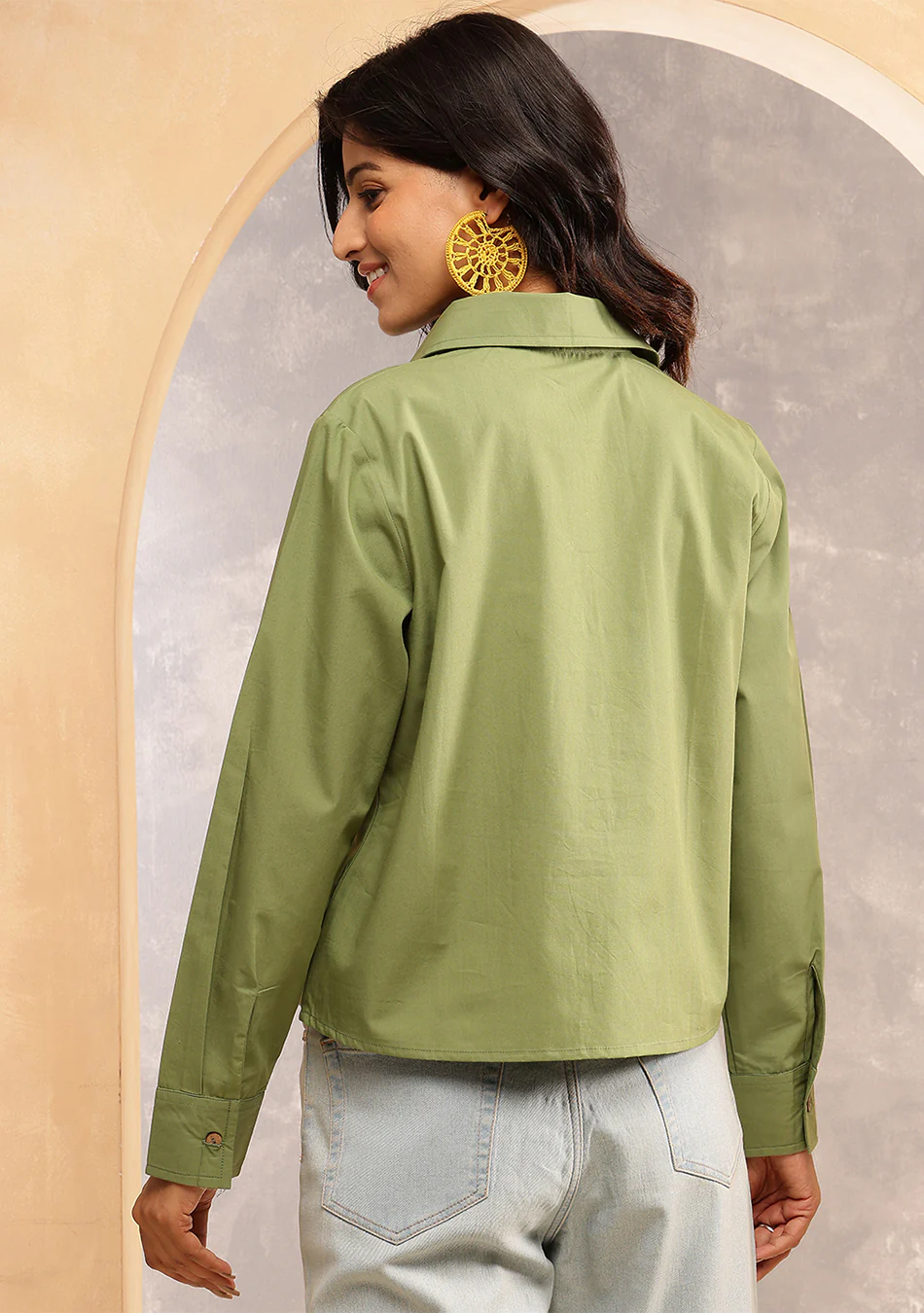 Olive Sculpted Shirt - Image 6