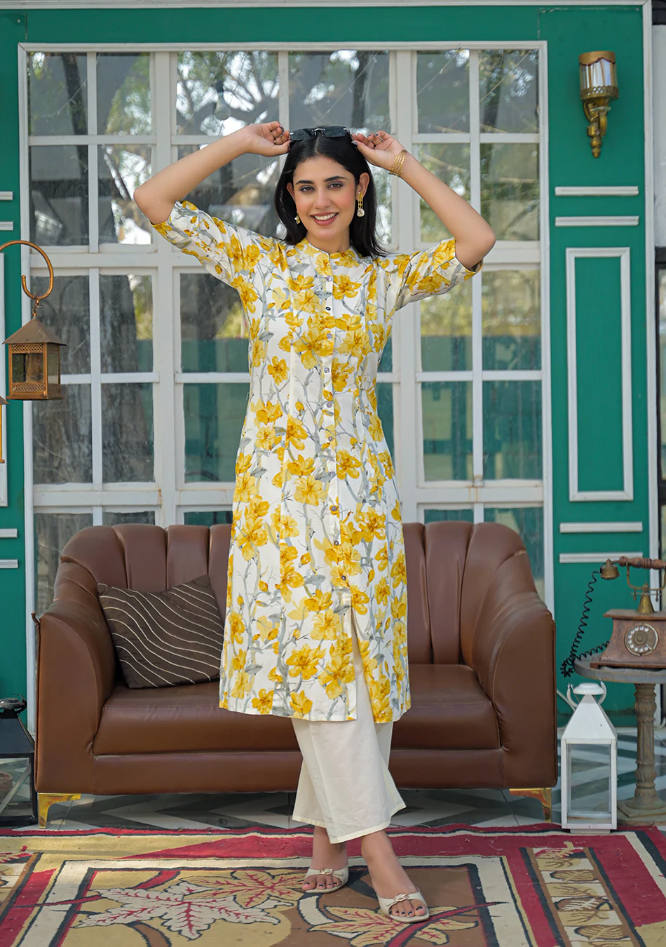 Aravalii Saffron Whisper Kurta - Image 5