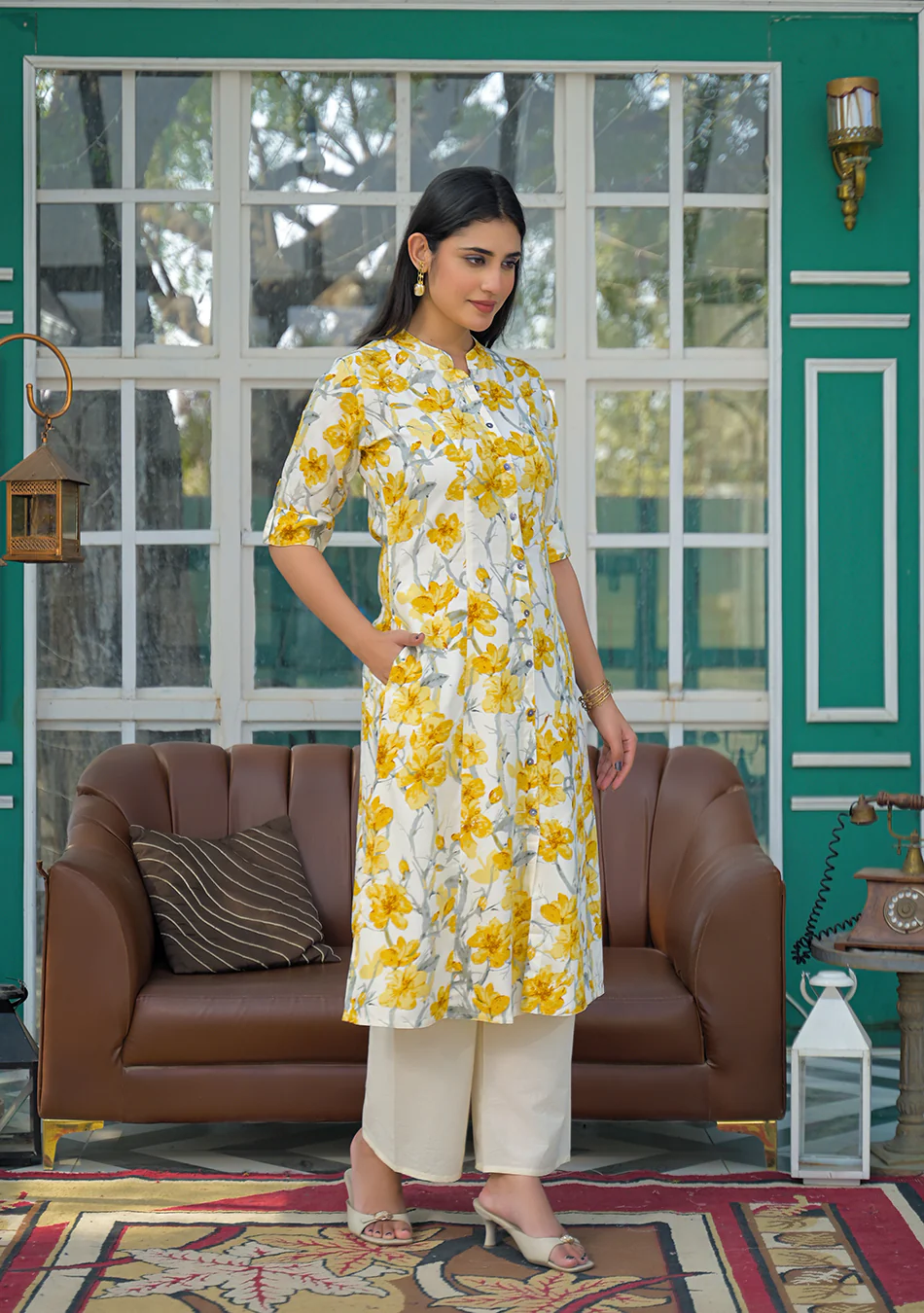 Aravalii Saffron Whisper Kurta - Image 7