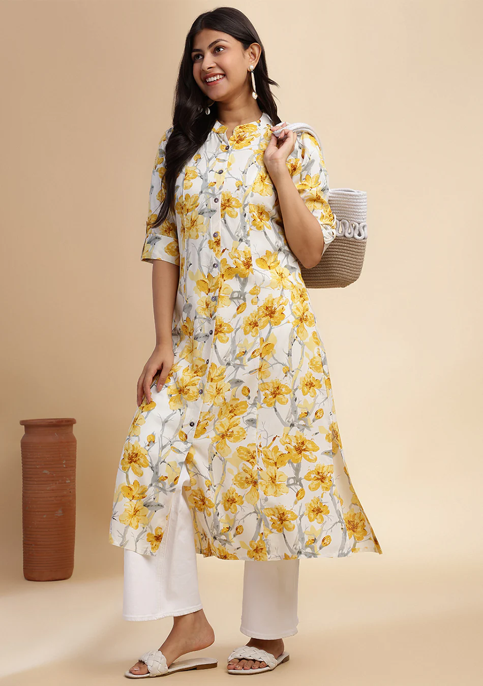 Aravalii Saffron Whisper Kurta - Image 9