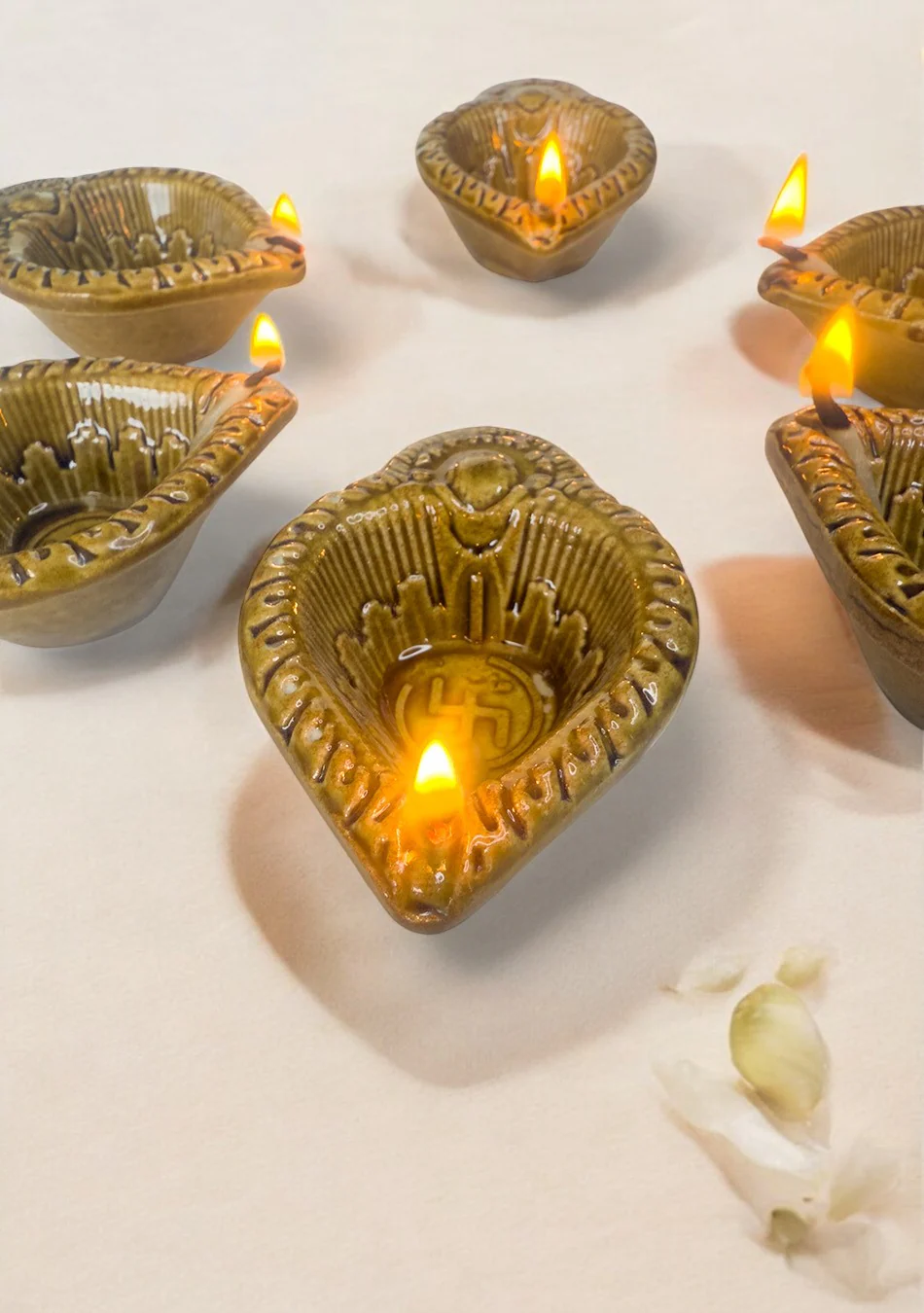 Sage Swastic Diya Set of 6 - Image 4