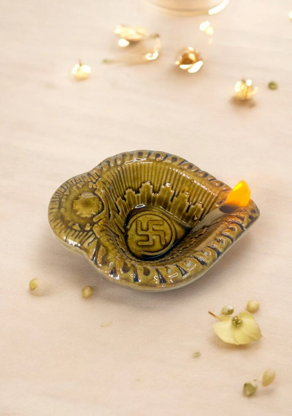 Sage Swastic Diya Set of 6 - Image 6