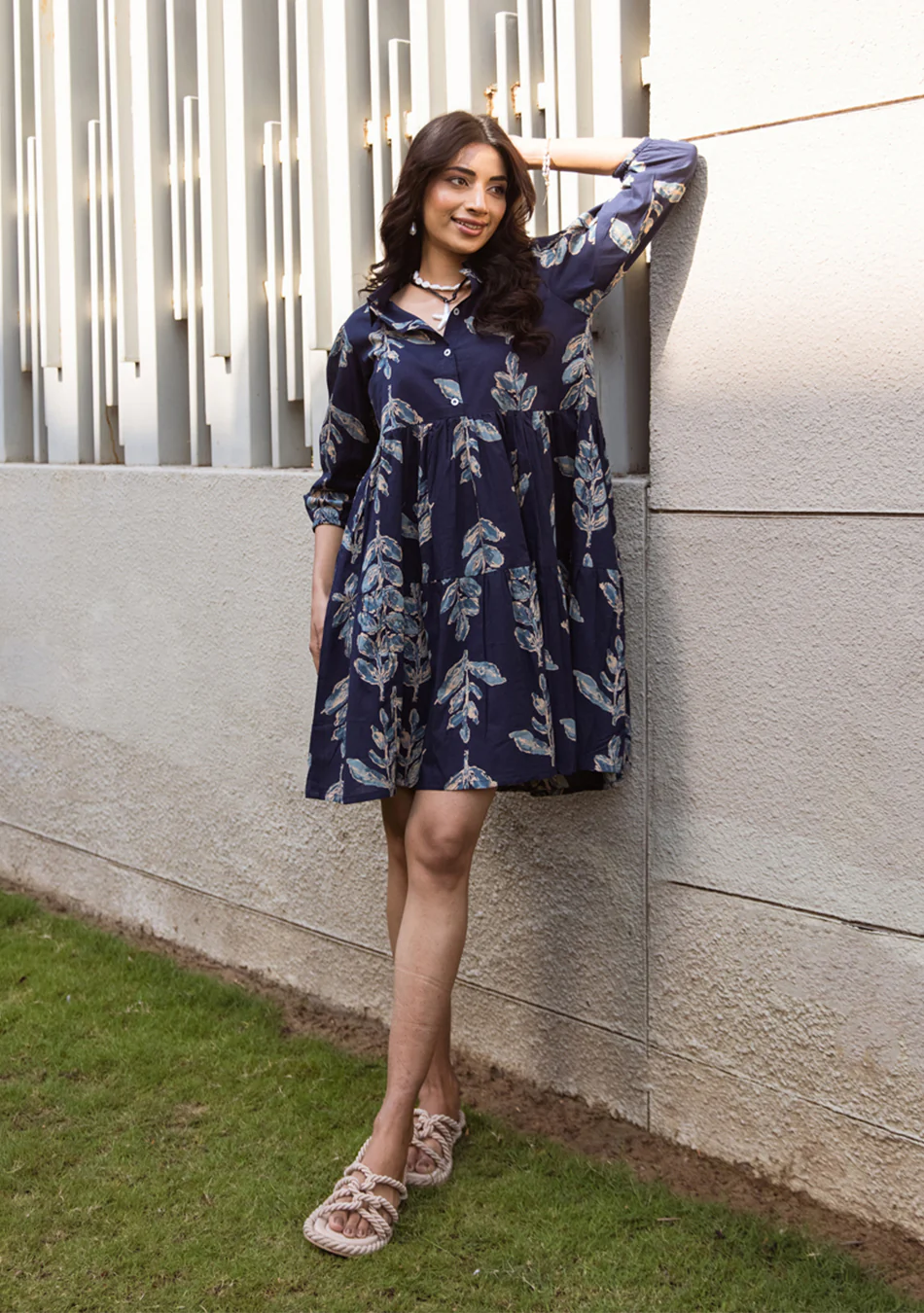 Aravalii Sapphire Leaf Couture Dress - Image 10