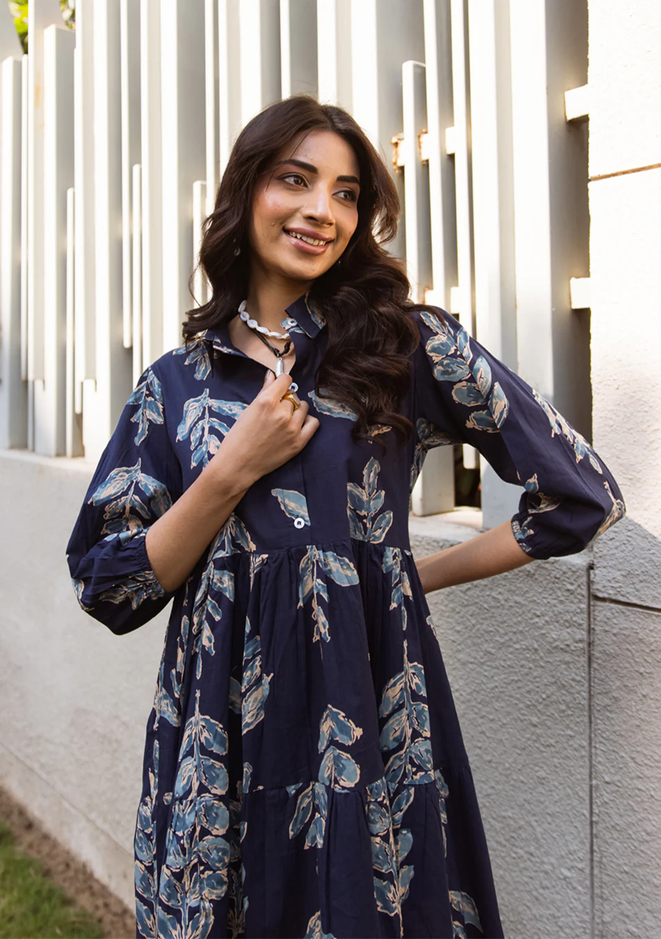 Aravalii Sapphire Leaf Couture Dress - Image 6