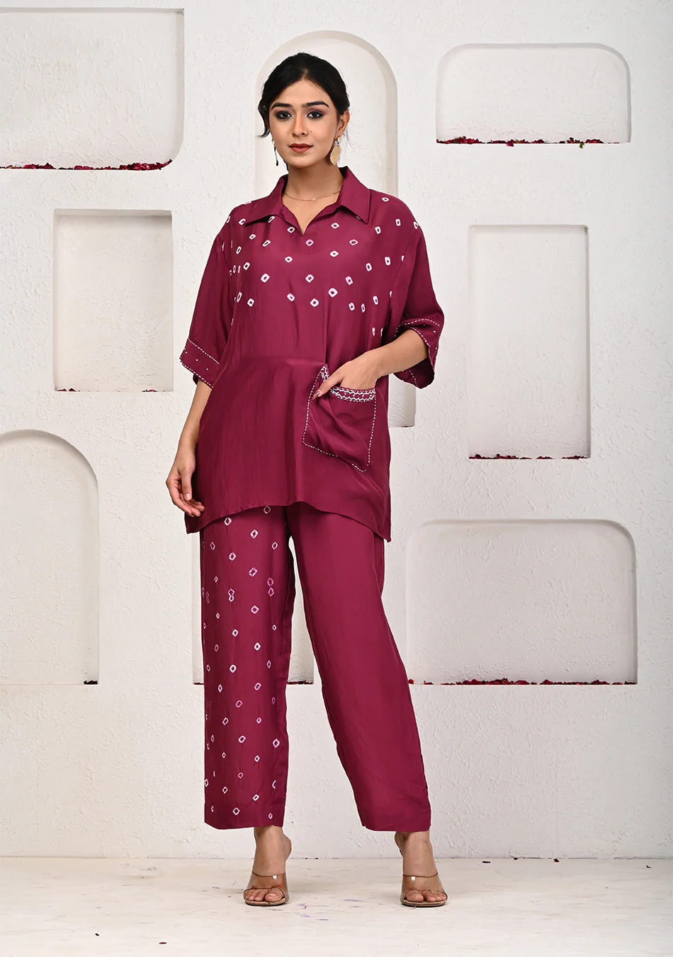 Scarlet Ruby Bandhej Co-ord Set - Image 2