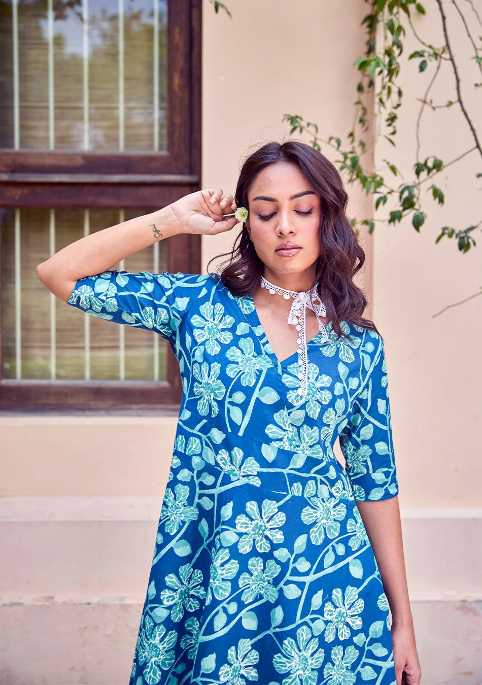Aravalii Coastal Bloom Designer Dress - Image 3