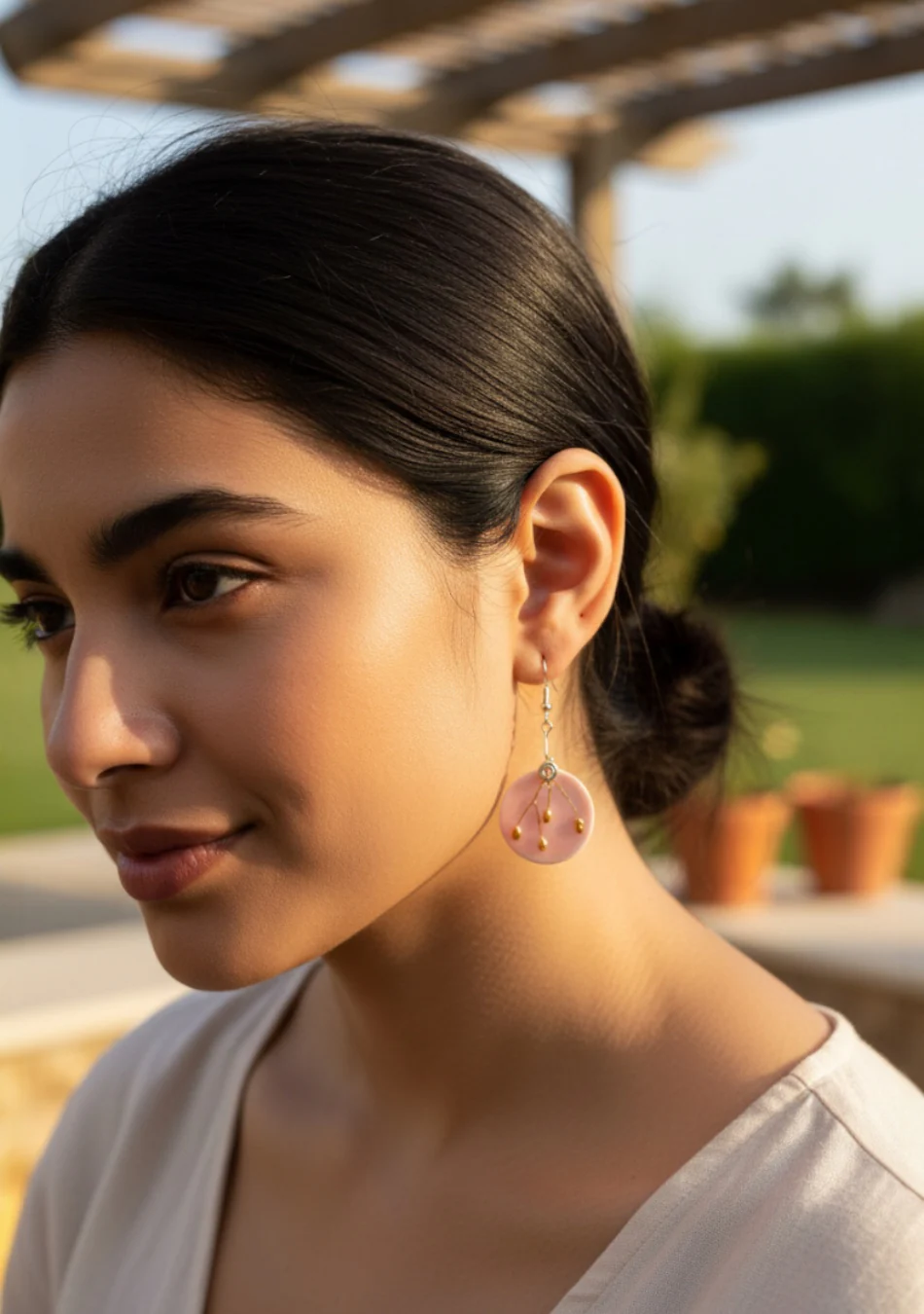 Sea Inspired Pink Earrings - Image 4